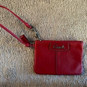 Small Red Coach Coin Purse